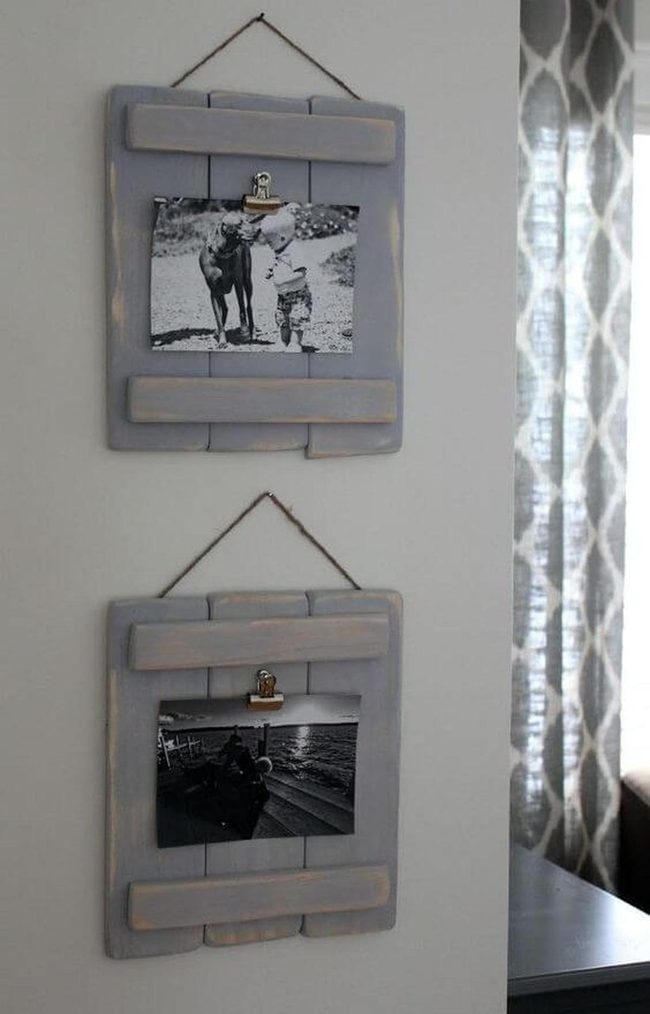 Wooden Clip Frame Gray