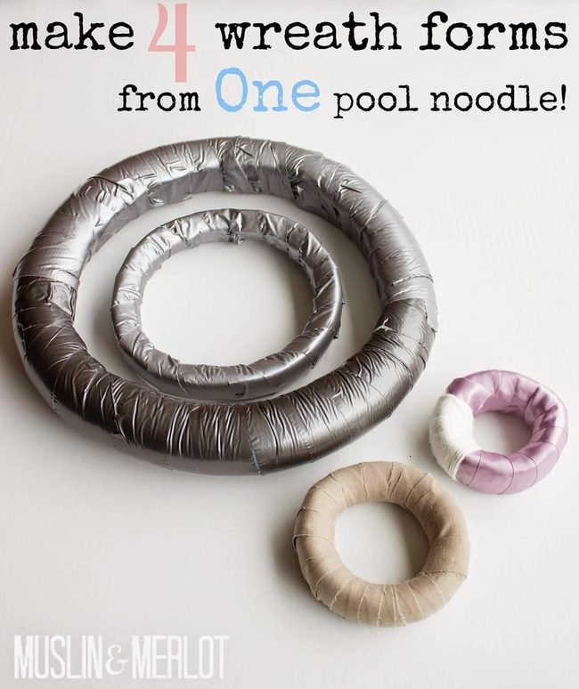 Metallic Silver Pool Noodle Wreaths