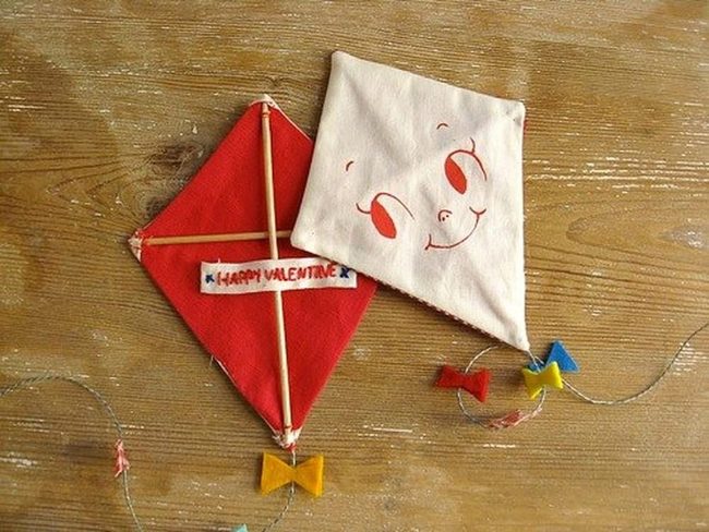 Red And White Love Kites