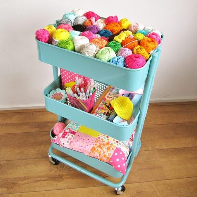 Colorful Yarn Cart Essentials