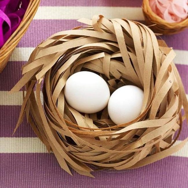 White Eggs Nested Brown Paper