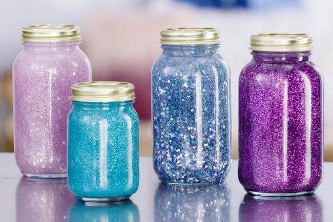 Teal, Pink, Purple Glitter Jars