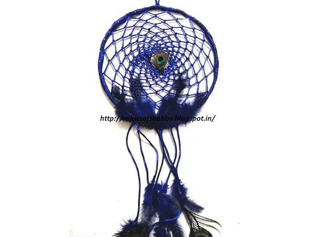 Blue Peacock Dream Catcher