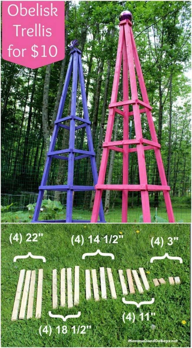 Painted Wood Garden Obelisk