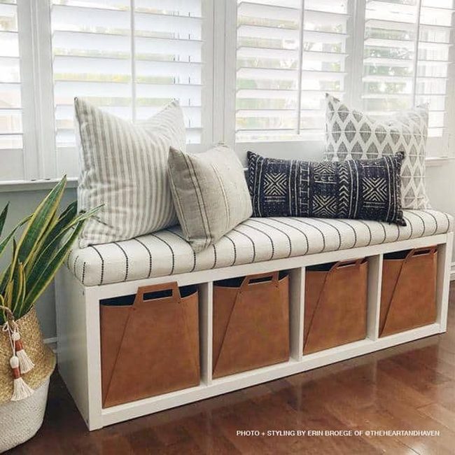 Cream Leather Kallax Window Nook