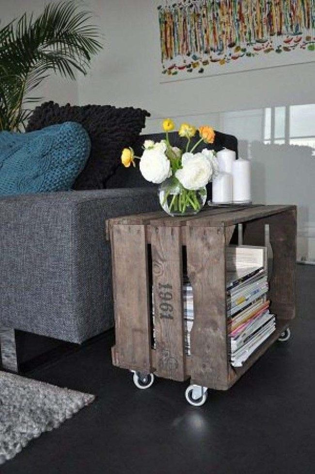 Wooden Crate Storage Sideboard