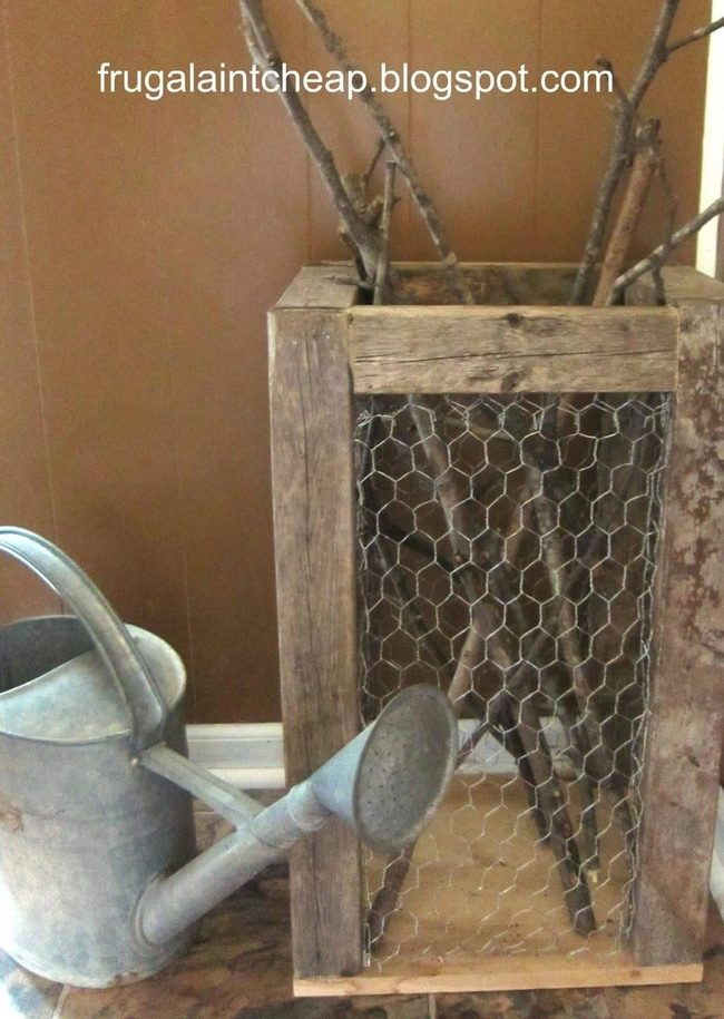 Industrial Chicken Wire Firewood Holder