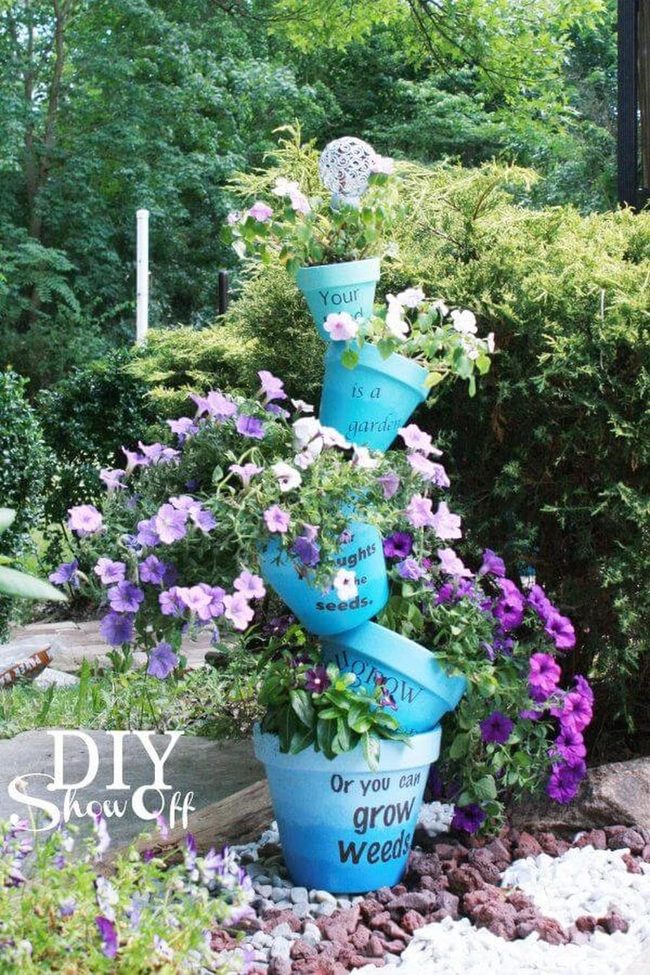 Tilted Pot Flower Cascade