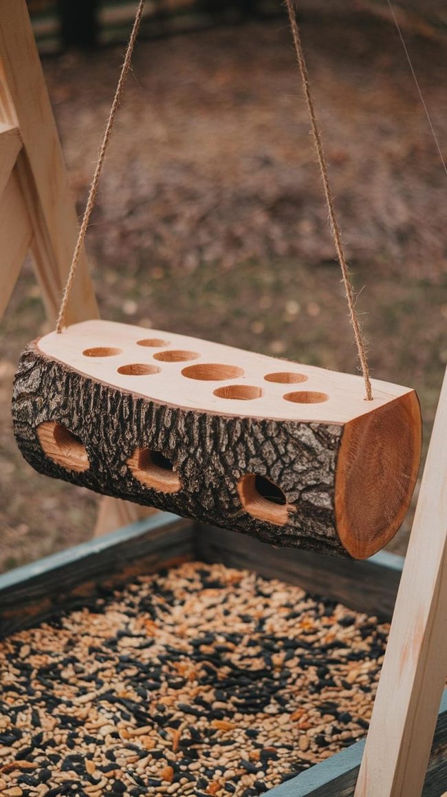 Wooden Teacup Bird Station