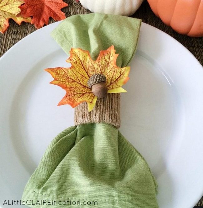 Orange Leaves White Plates