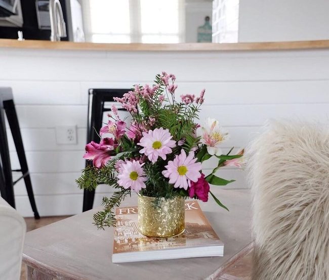 Golden Metal Flower Containers