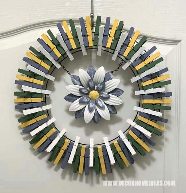 Purple And Yellow Chalk Wreath