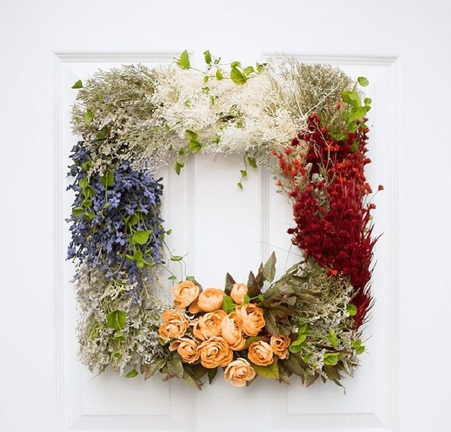Orange And Red Floral Wreath