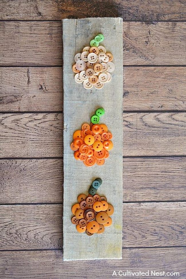 Stacked Button Fruits Wood