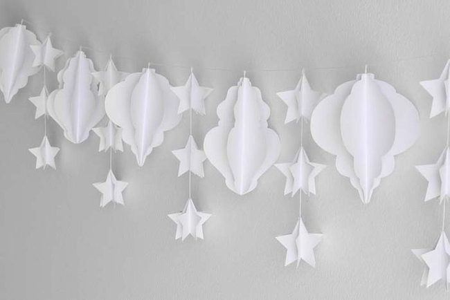 White Paper Star Garlands
