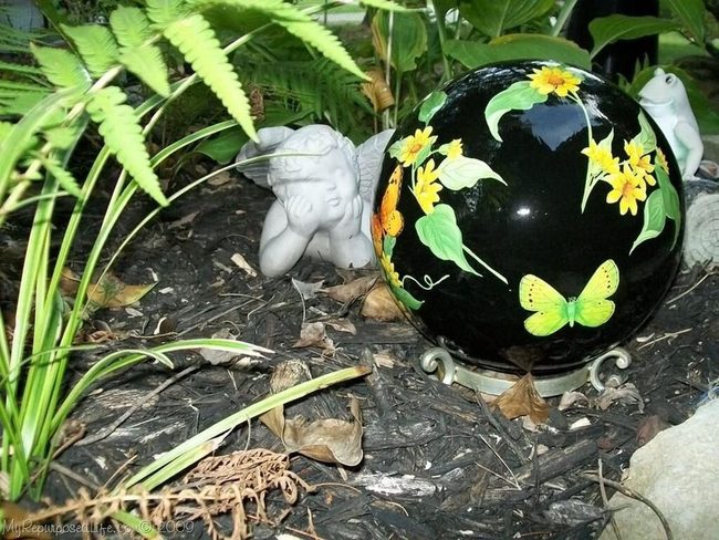 Hand-Painted Garden Balls Bursting Color