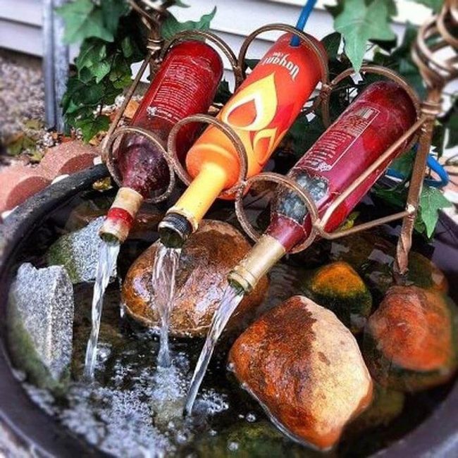 Glass Bottle Water Feature