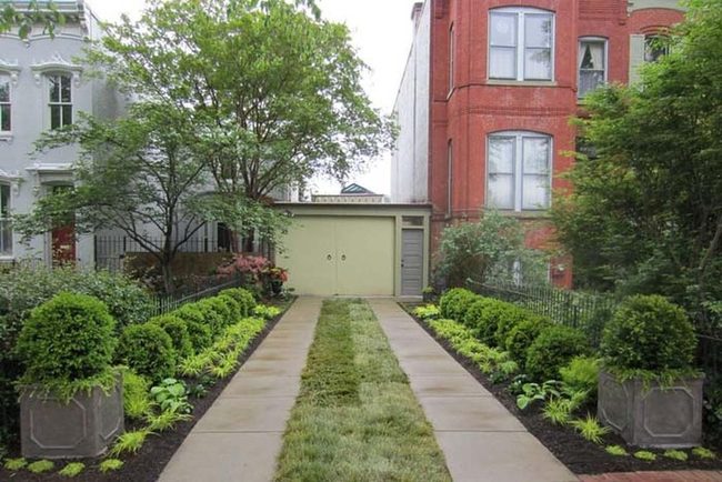 Green And Concrete Driveway Blend