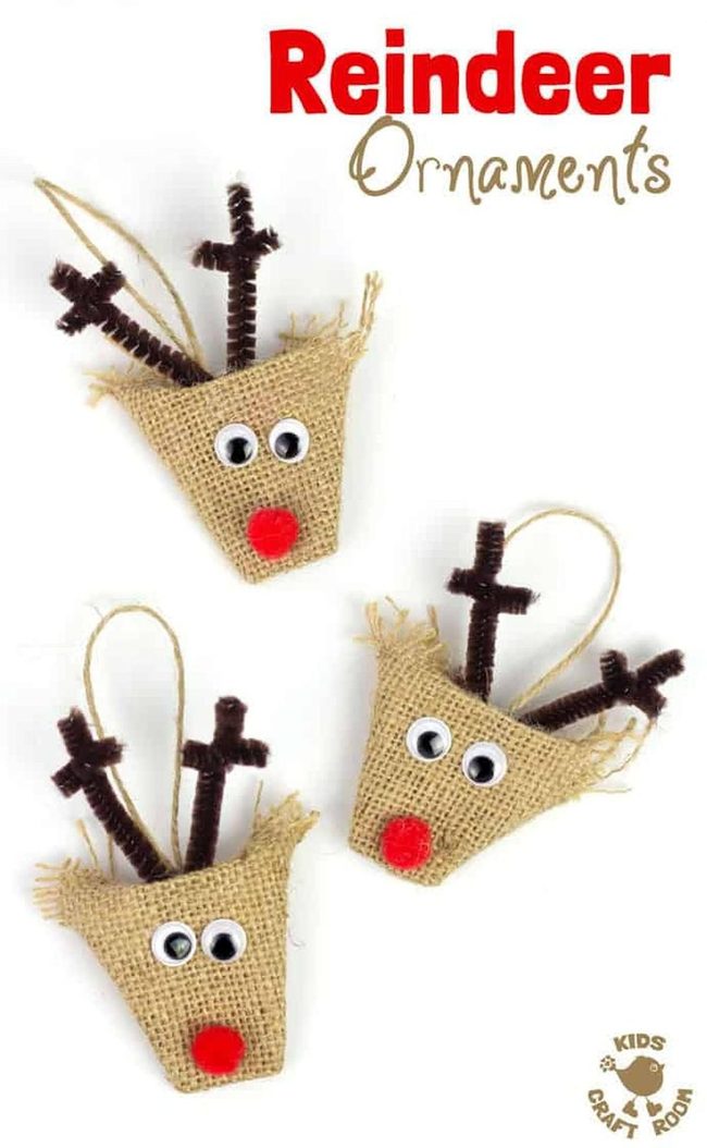 Shiny Felt Reindeer Ornaments