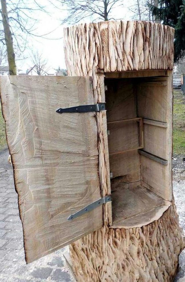 Hollowed Tree Stump Storage