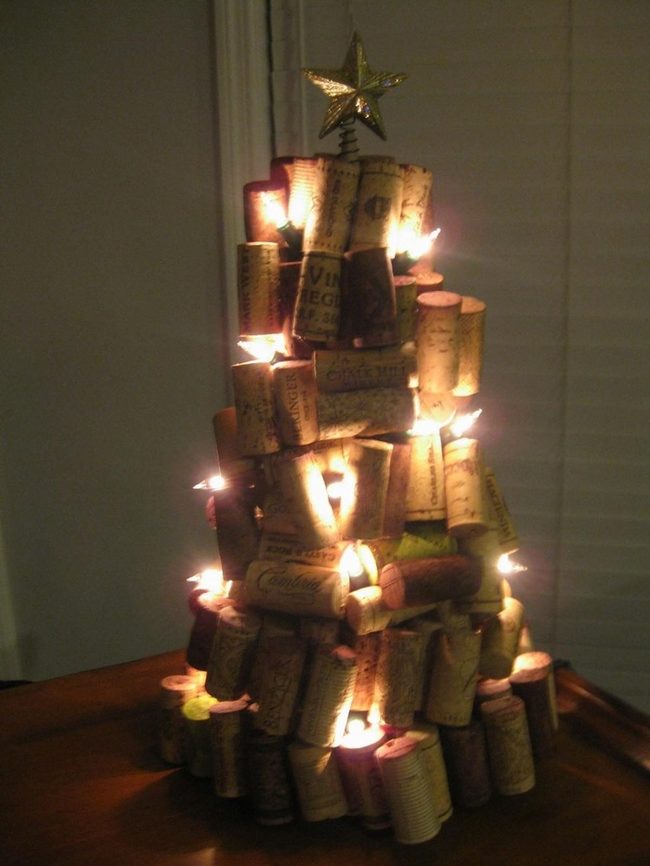 Cork Tree With Twinkling Lights