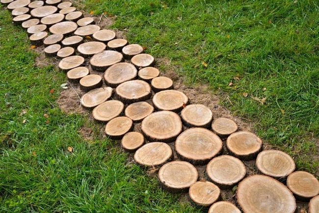 Wood Log Garden Path