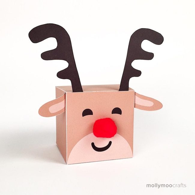 Fluffy Red Nose Reindeer Boxes