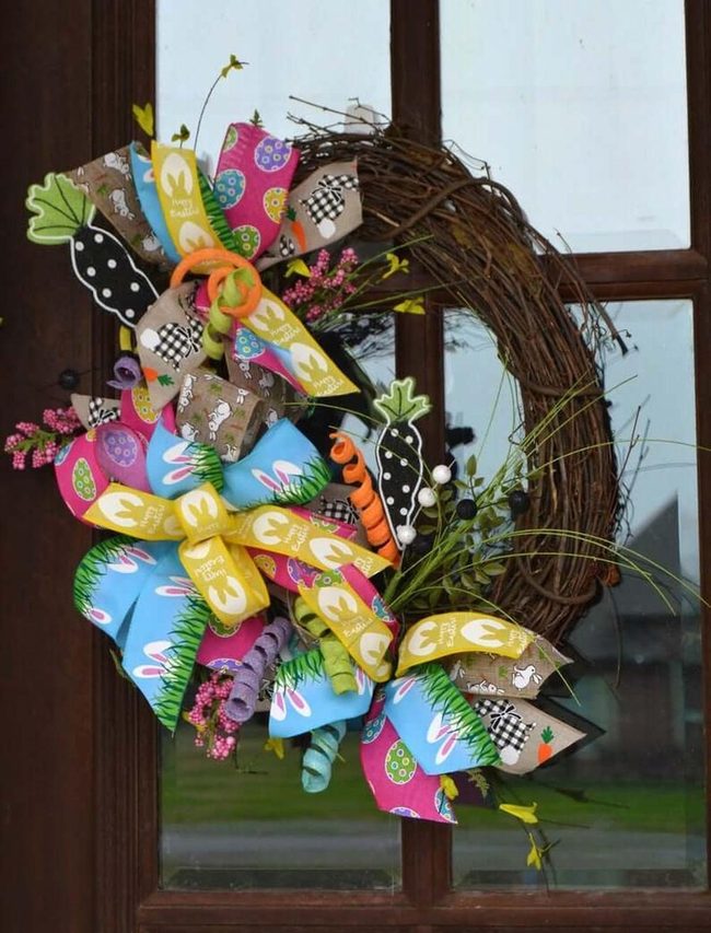 Colorful Ribbon Grapevine Statement