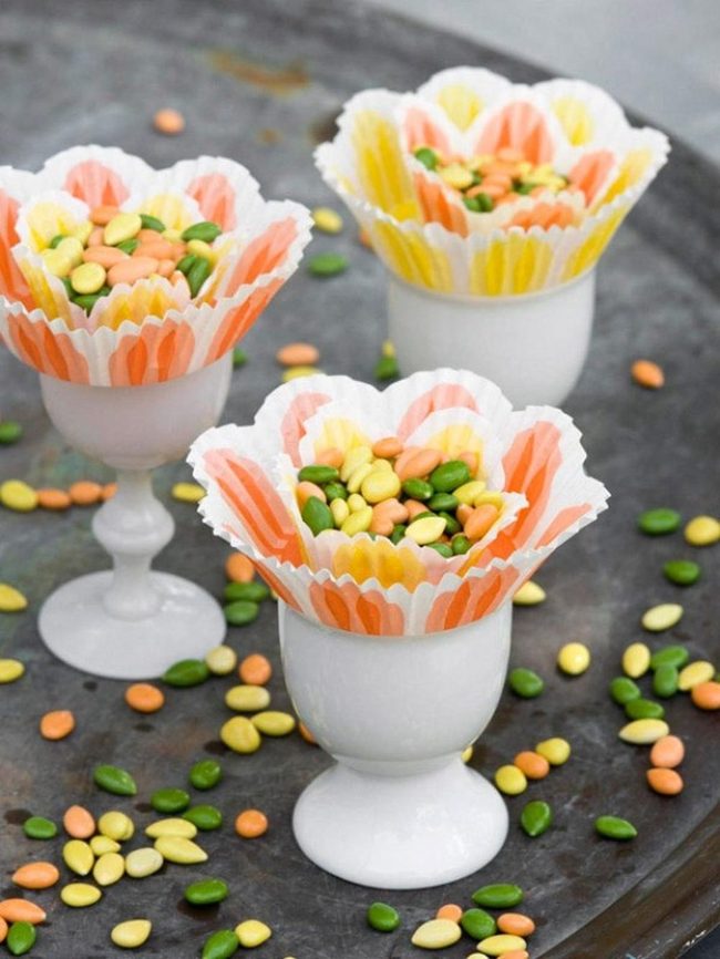 Striped Cups With Citrus Candies