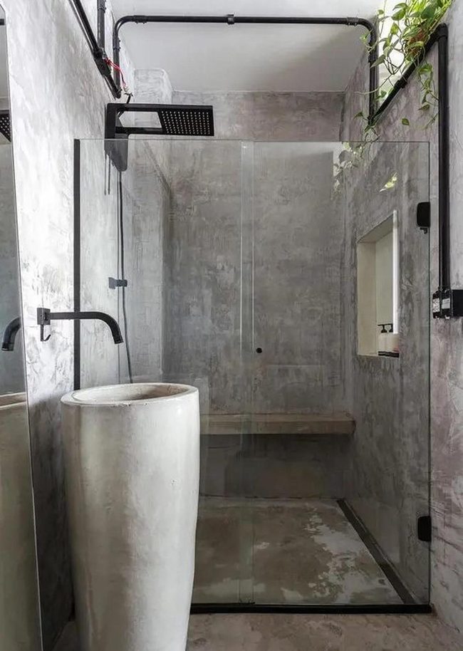 Black Stone Basin Industrial Chic