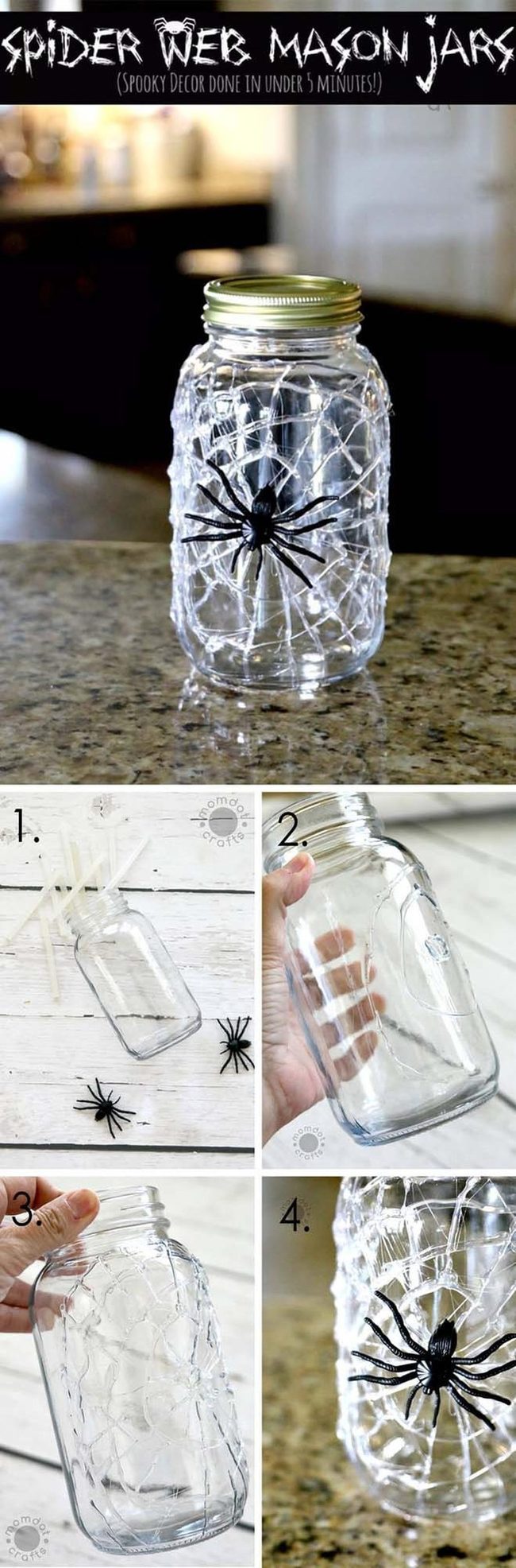 Black Spider Web Mason Jar