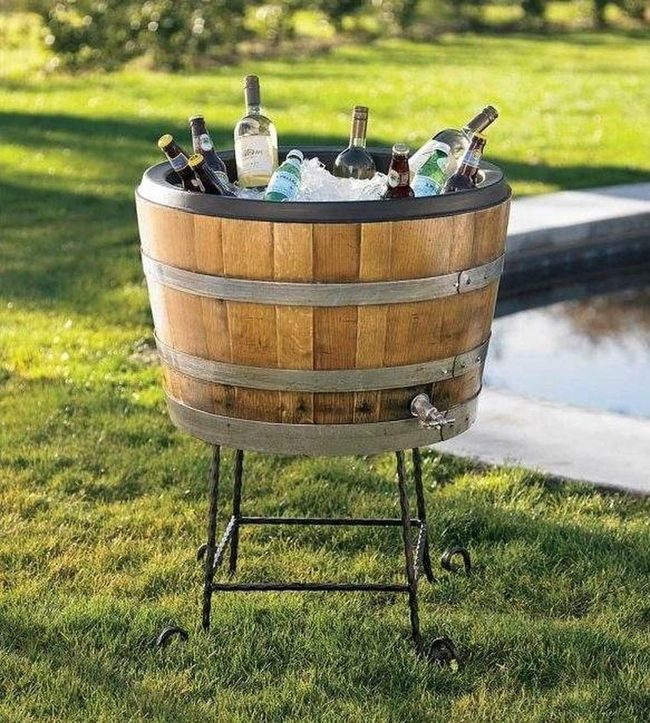 Wooden Barrel Drink Cooler