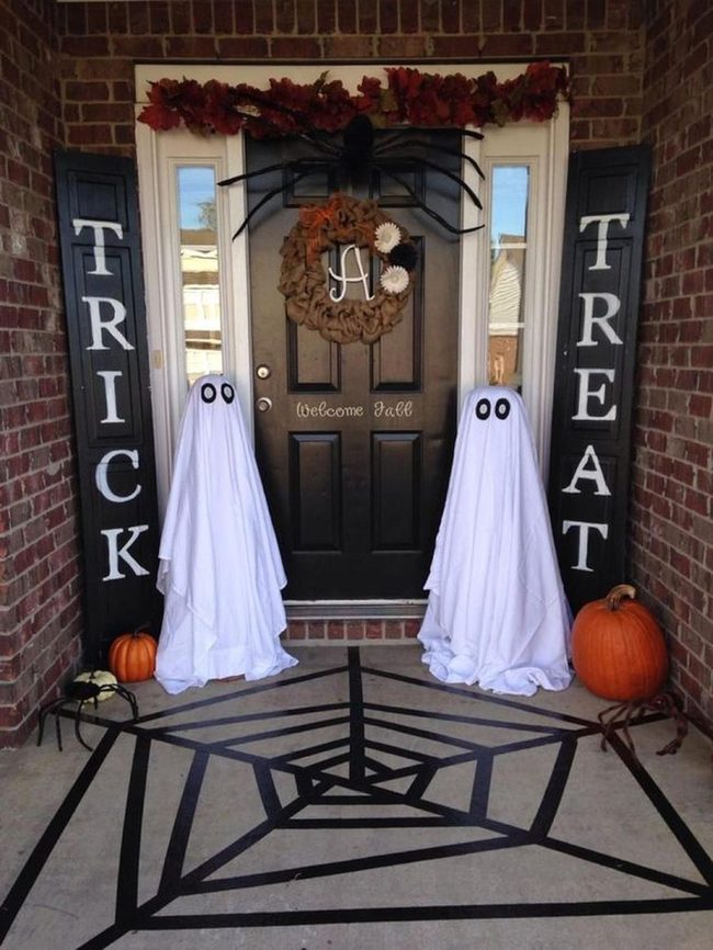 White Sheet Ghosts Front Porch