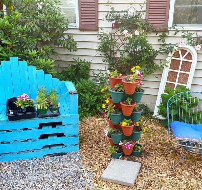 Colorful Tiered Planter Garden