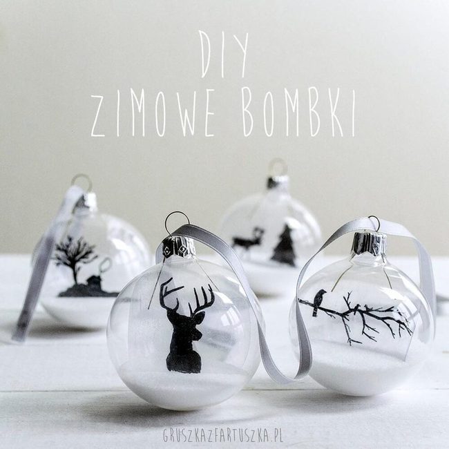 Hand-Stenciled Clear Ornaments