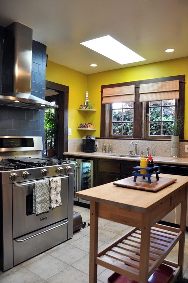 Yellow Walls, Stainless Steel Kitchen