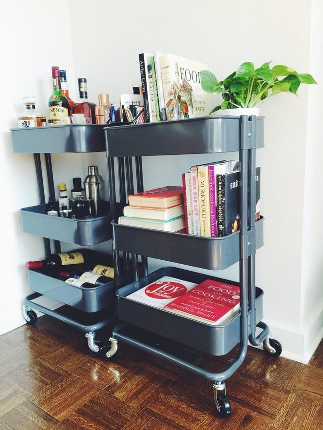 Dark Gray Mobile Bar And Library