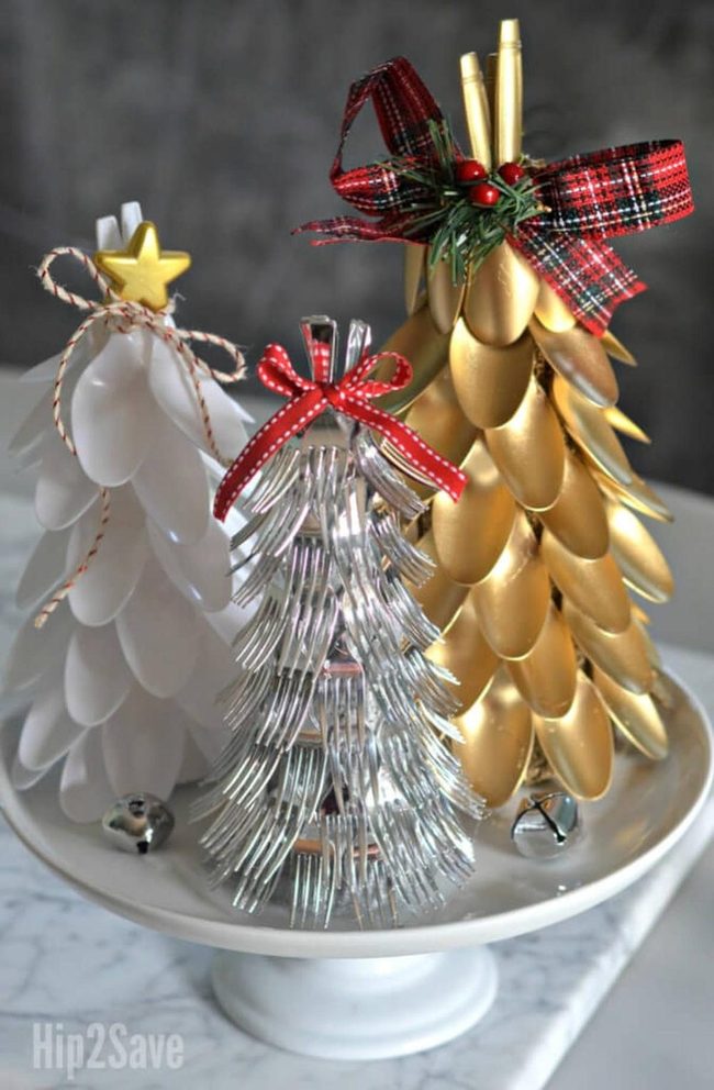 Silver Plastic Utensil Tree