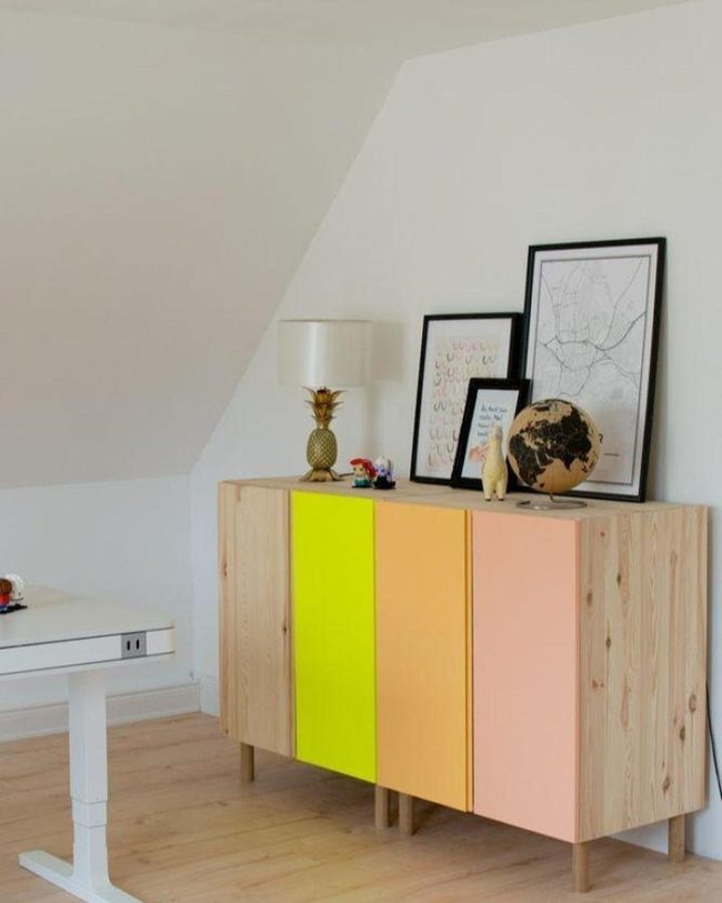 Citrus Color Blocks On Untreated Wood