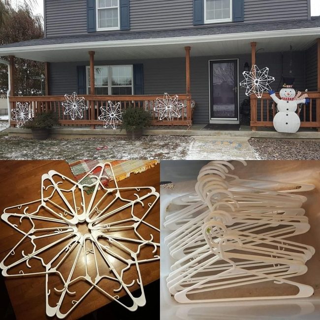 Upcycled Snowflake Porch Ornaments