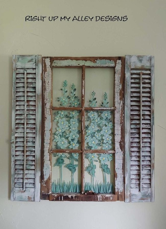 Painted Shutters Frame Green Gardens