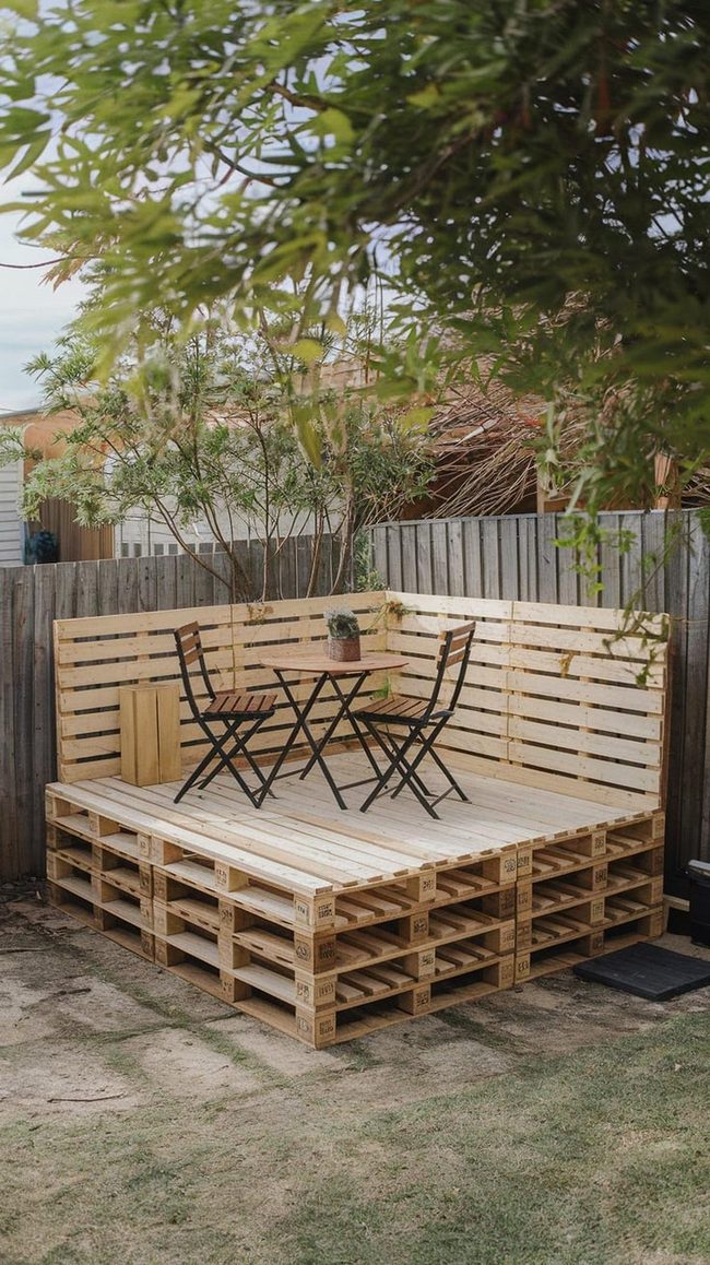 Wooden Platform On Concrete Blocks