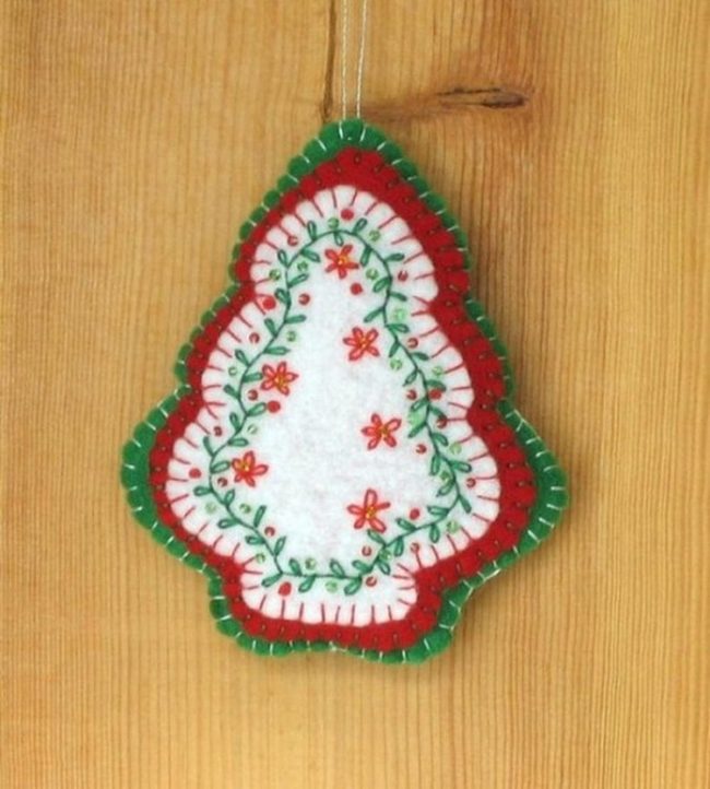 Embroidered Green Felt Tree