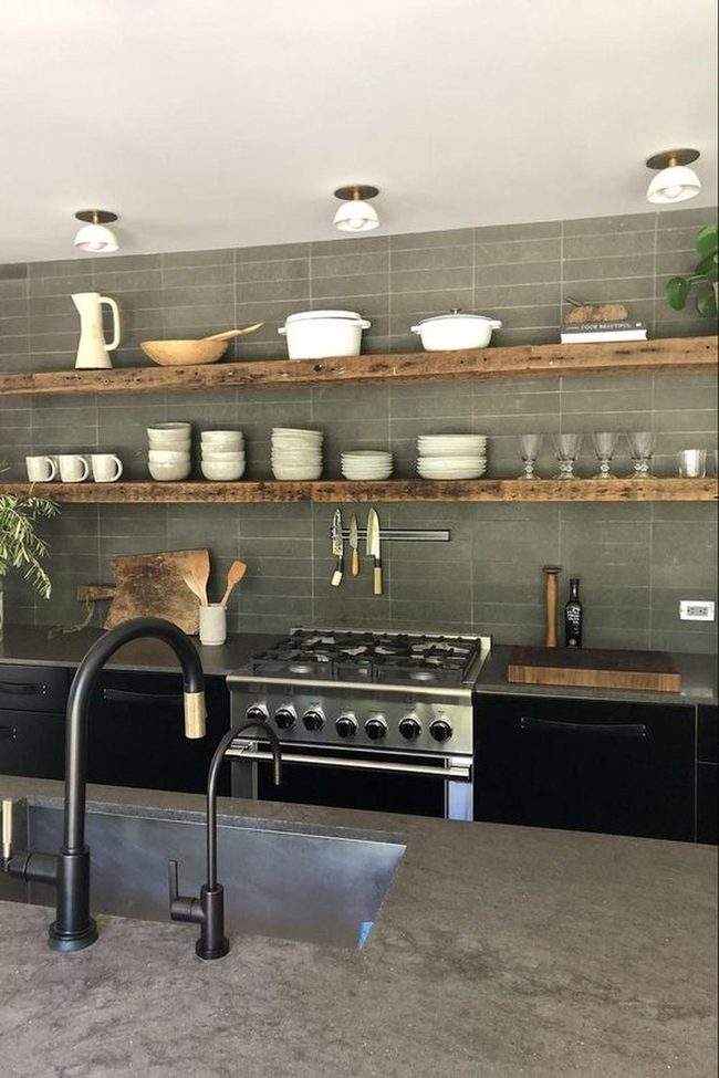 Dark Stone Kitchen Elegance