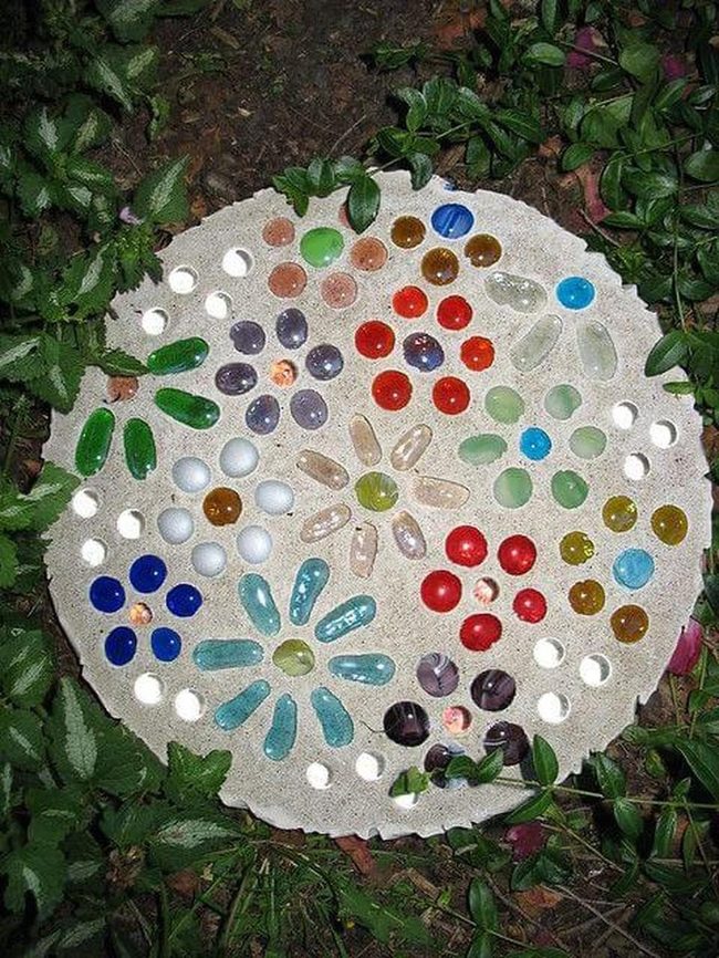 Gem-Studded Garden Stepping Stone