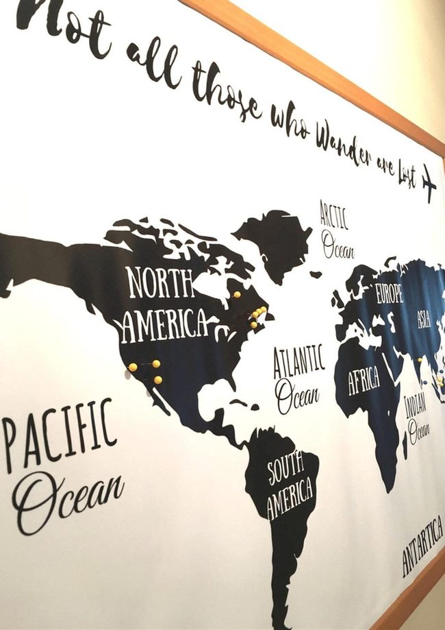 Yellow-Pinned World Map