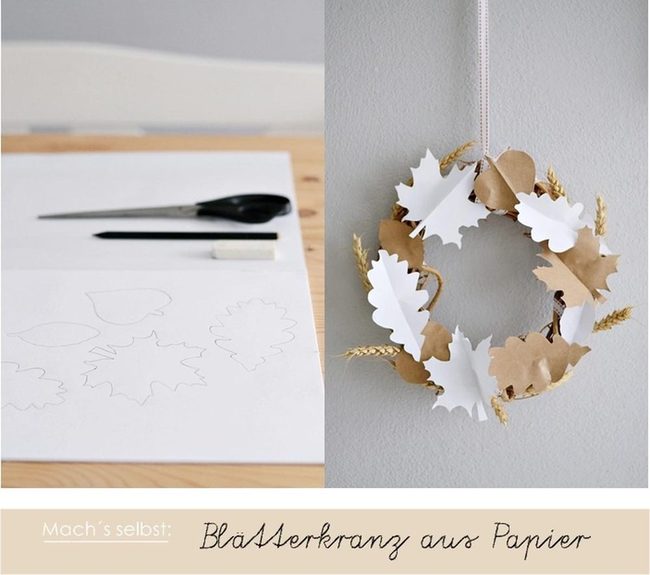 White Paper Leaf Wreaths