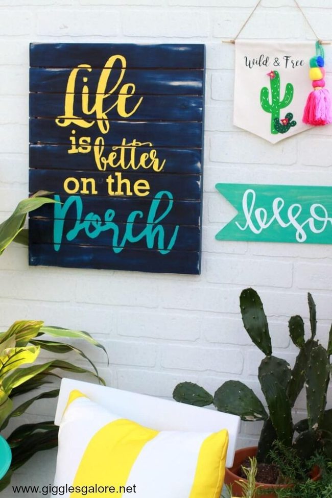 Yellow Hand-Painted Porch Sign