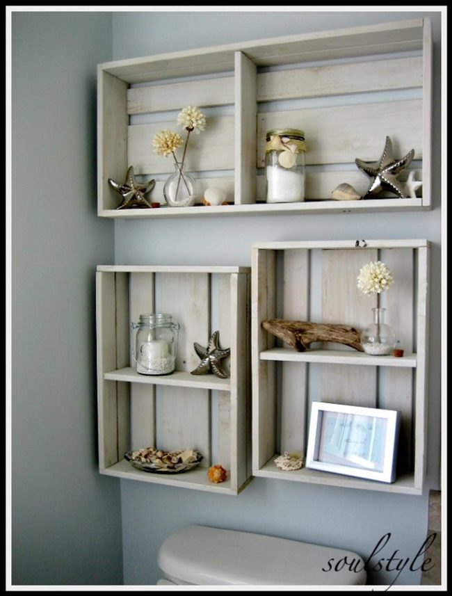 Whitewashed Wood Coastal Display