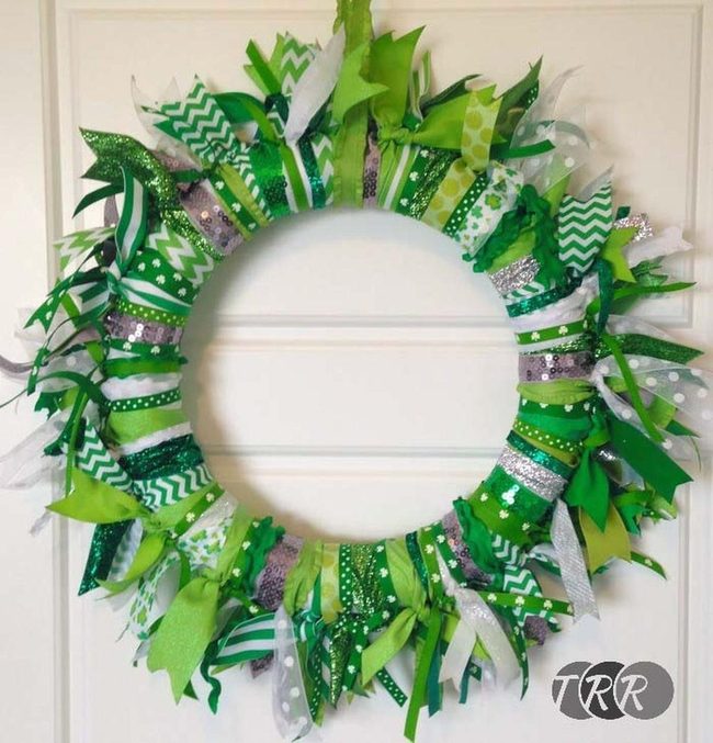 Vibrant Green Ribbon Wreath